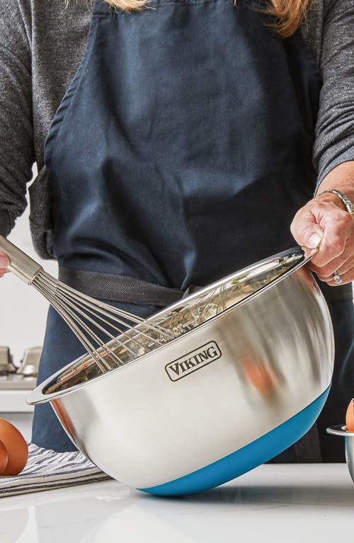 Viking 9 Pc Stainless Steel Bowl Set With Strainer In Teal