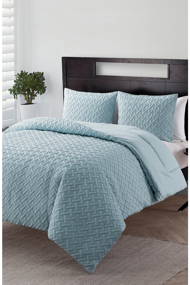 Nina Embossed 2-Piece Comforter Set - Twin XL Size, Alternate, color, BLUE