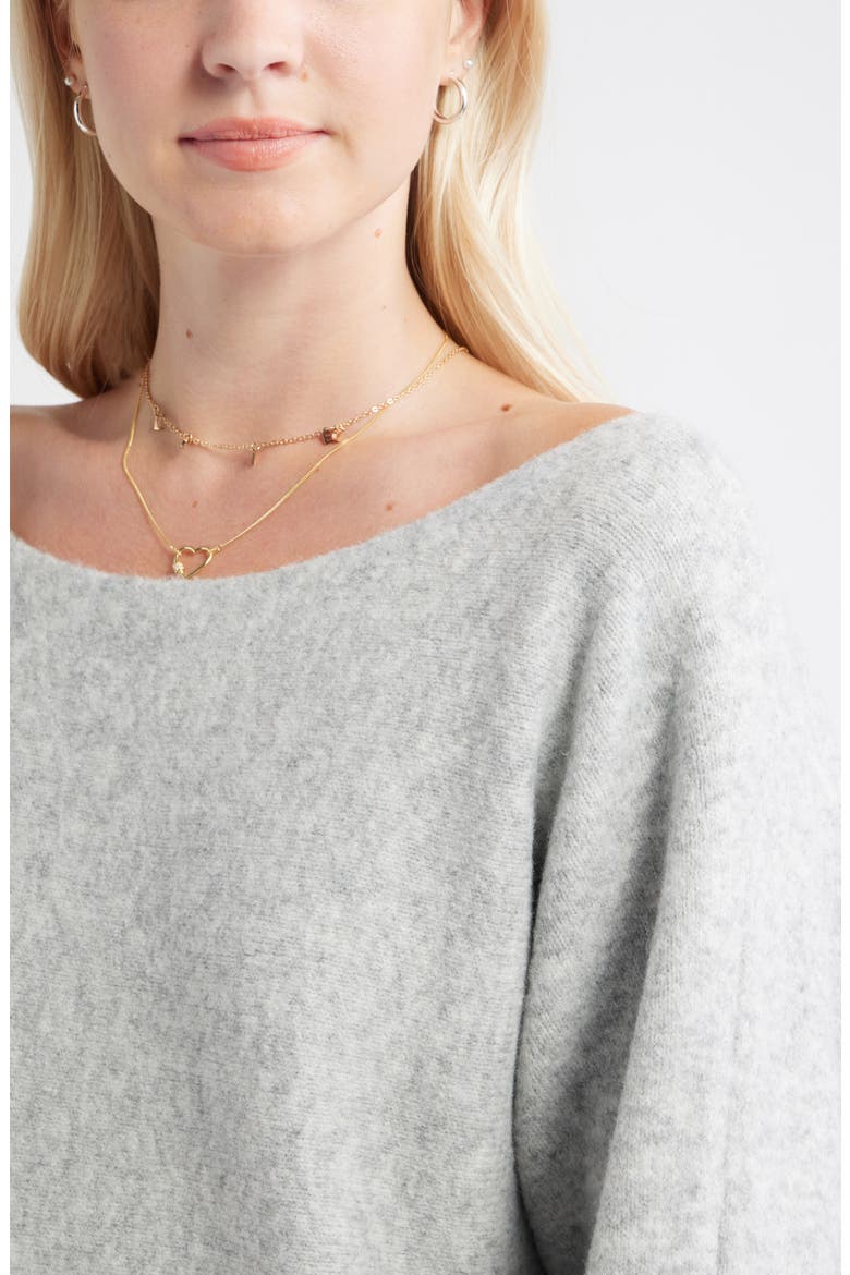 Lofty Boat Neck Oversize Sweater, Alternate, color, GREY HEATHER