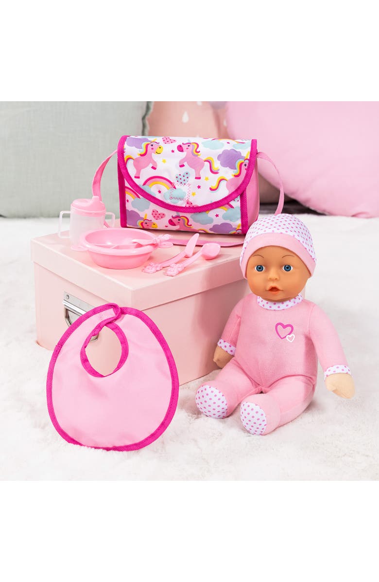 Bayer Design Buggy Umbrella Stroller Doll Set Pink Unicorn, Rainbows, Alternate, color, Pink