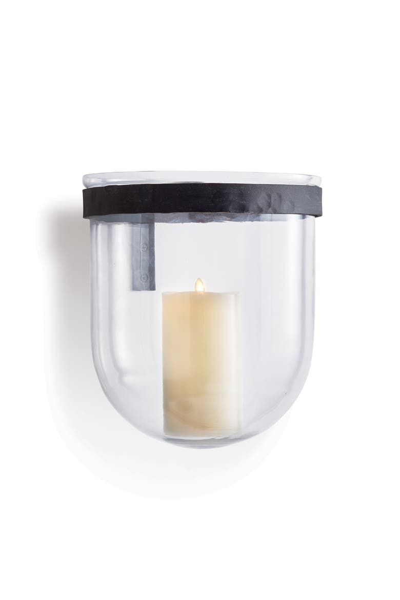 Gwen Outdoor Wall Candle Vessel, Main, color, Black