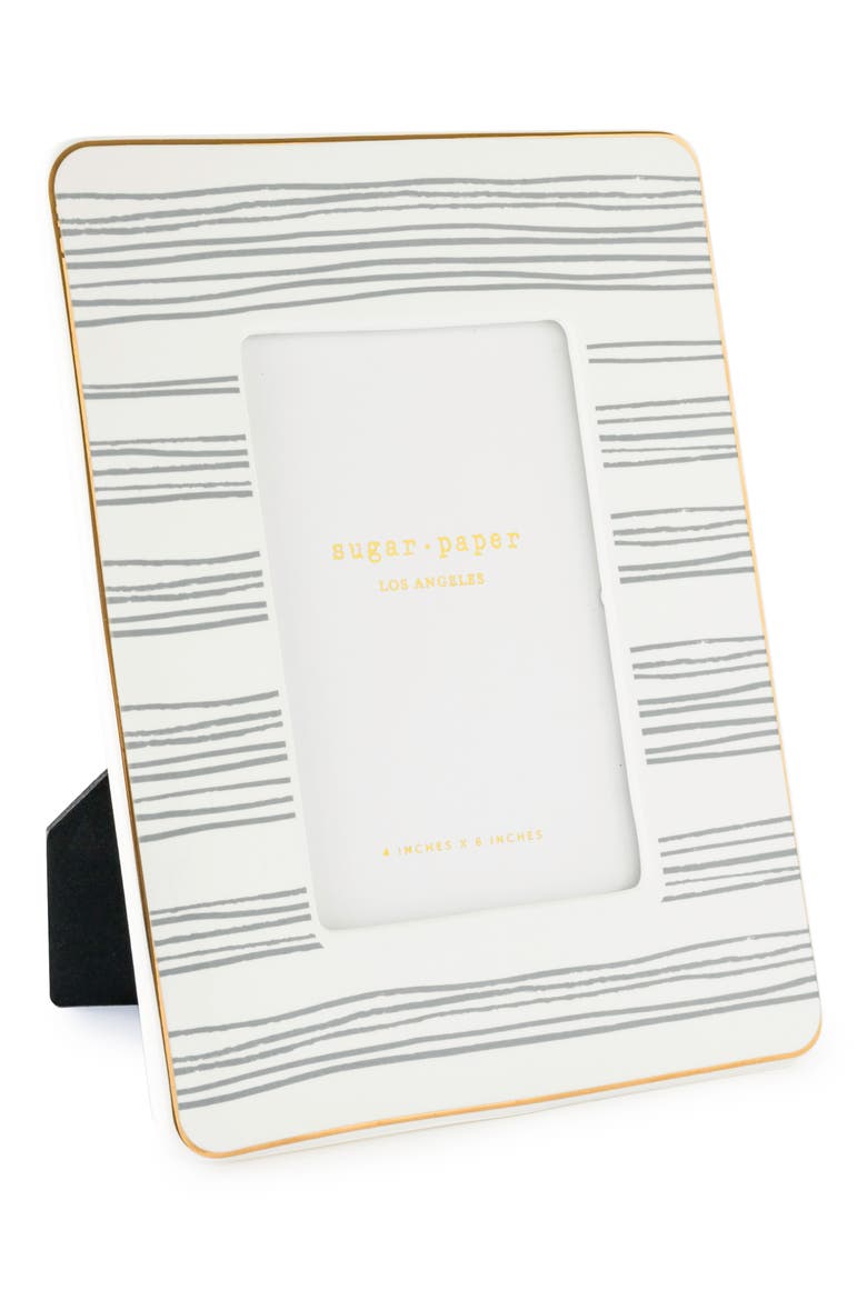 Stripe Ceramic 4 x 6-Inch Picture Frame, Alternate, color, SLATE