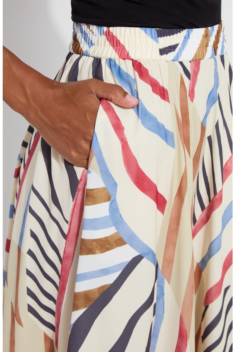 Lorenza Mixed Stripe Satin Handkerchief Hem Skirt, Alternate, color, STRIPE ART
