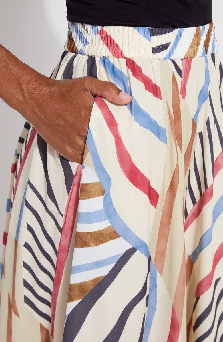 Lysse Lorenza Mixed Stripe Satin Handkerchief Hem Skirt, Alternate, color, Stripe Art