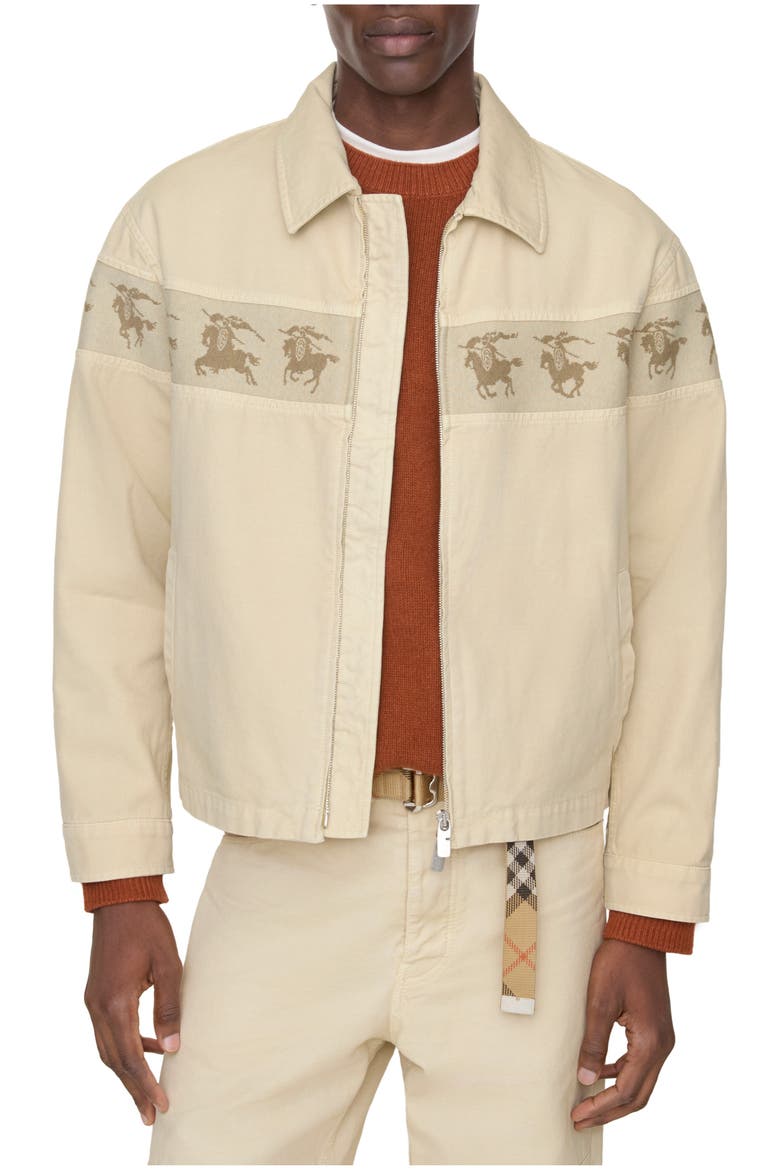 Galloping Knight Cotton Canvas Jacket, Main, color, Tundra beige