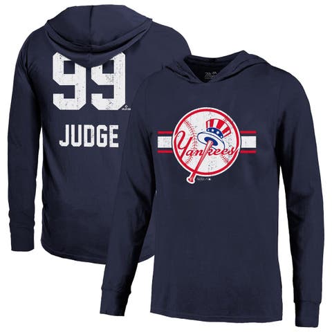 Men's Majestic Threads Aaron Judge Navy New York Yankees Lightweight Name & Number Hoodie