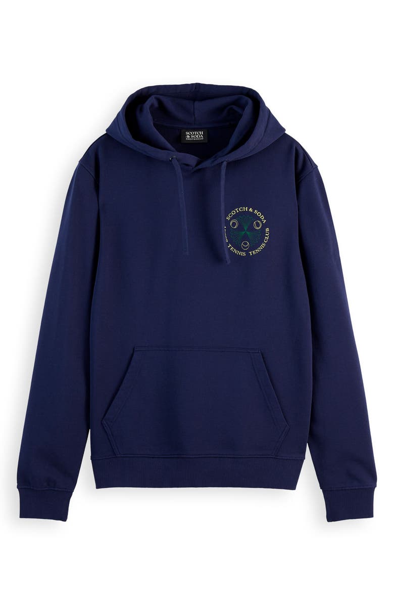 Scotch & Soda Scribble Cotton Graphic Hoodie, Alternate, color, Navy