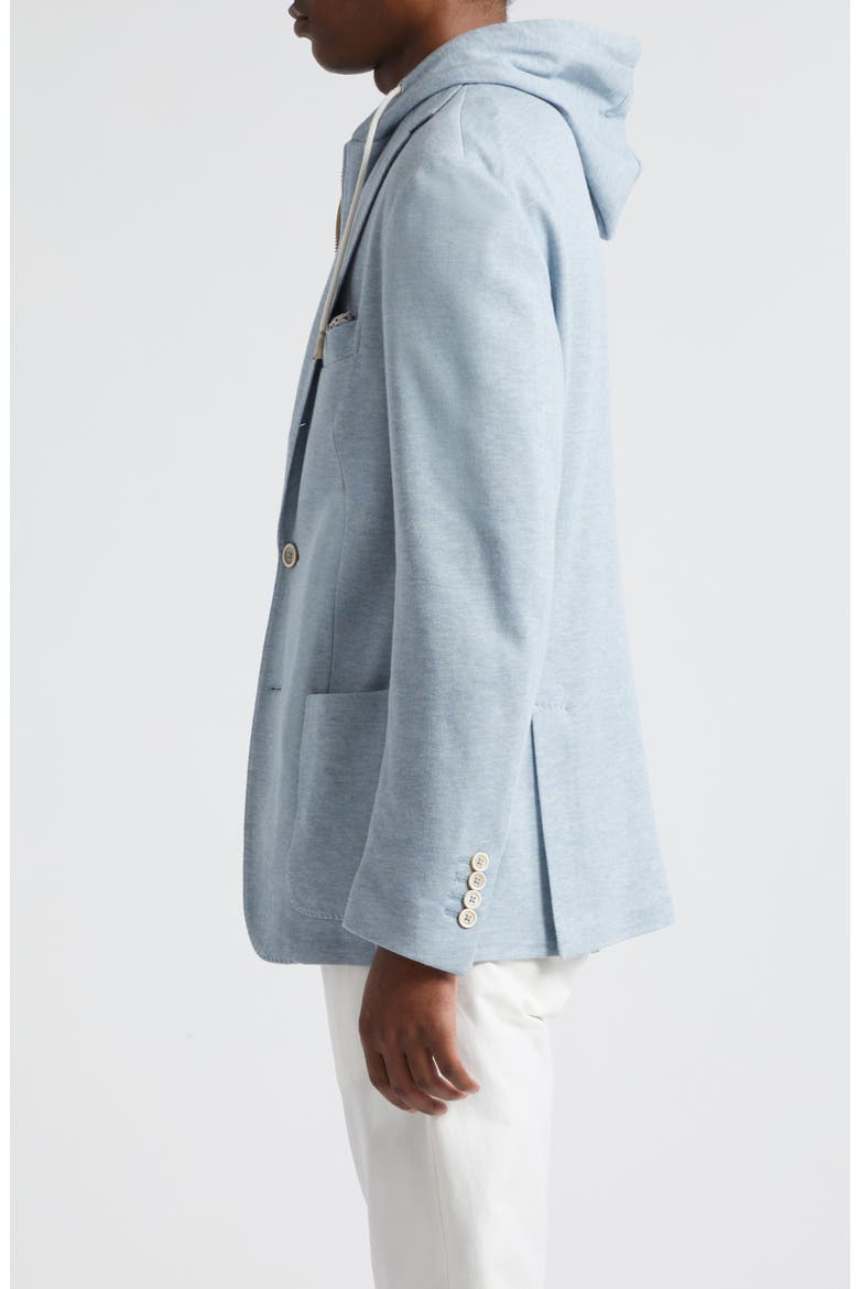 Cotton & Cashmere Twill Blazer with Removable Hooded Bib, Alternate, color, BABY BLUE