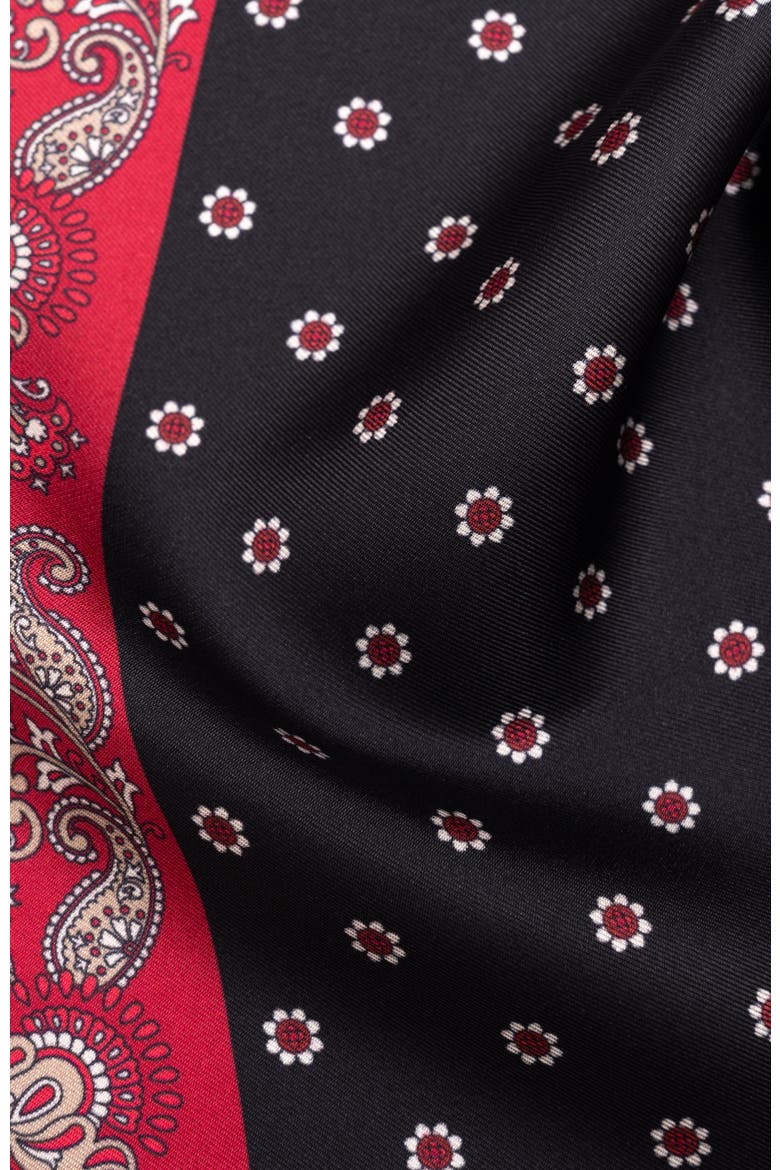Sangiovese - Silk Pocket Square for Men, Alternate, color, Black and Red