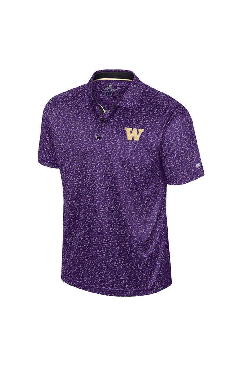 COLOSSEUM Men's Colosseum Purple Washington Huskies Sublimated Golf Polo, Alternate, color, 