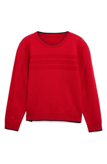 X-ray Xray Kids' Moto Ribbing Detail Crewneck Sweater In Red