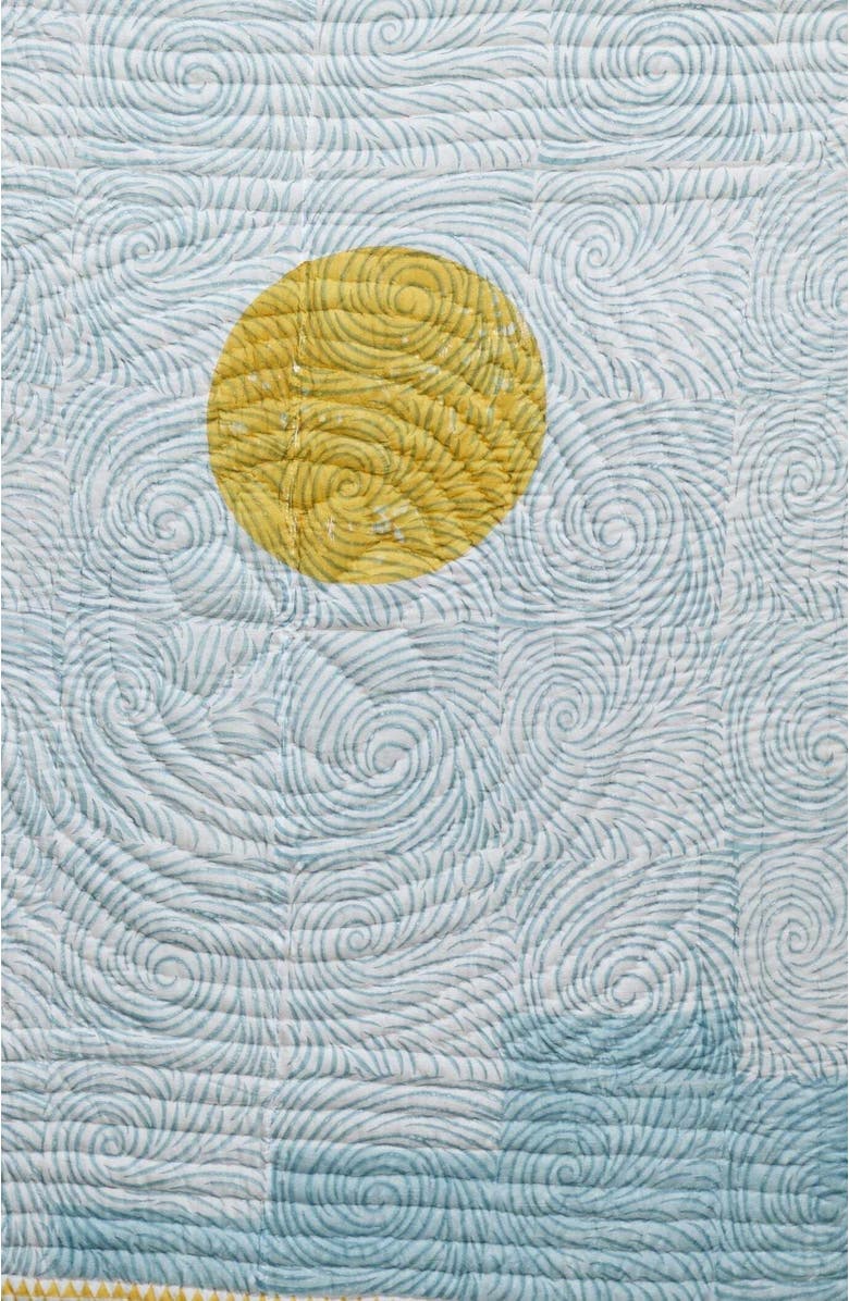CQC LA Van Gogh Quilt - with 2 shams, Alternate, color, White, Blue, Yellow