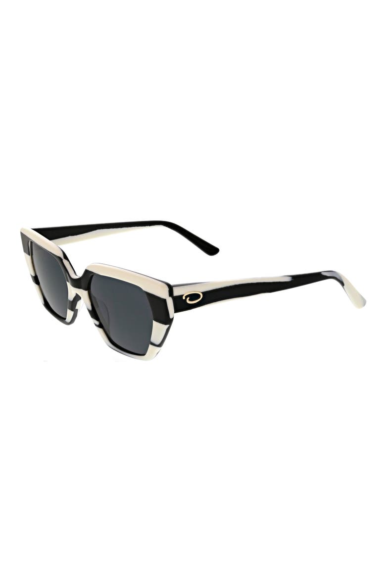 51mm Square Cat Eye Sunglasses, Alternate, color, BLACK WHITE