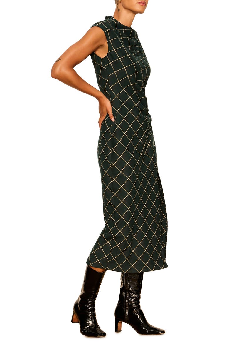 Autumn's Best Plaid Midi Dress, Alternate, color, FOREST GREEN PLAID