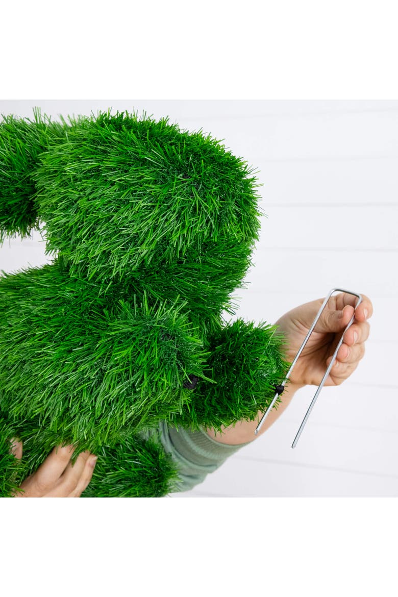 13-in UV Resistant Artificial Grass Garden Plush Topiary Bunny Rabbit, Alternate, color, Green