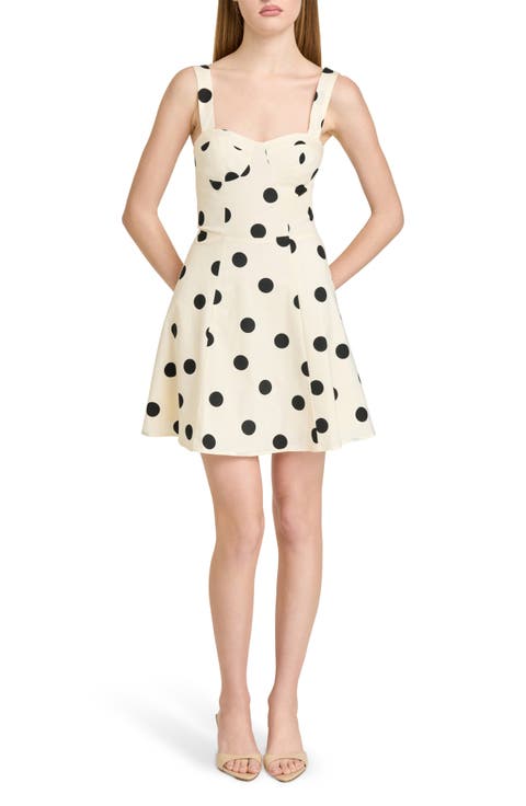 Marcy Polka Dot Stretch Cotton Bustier Minidress