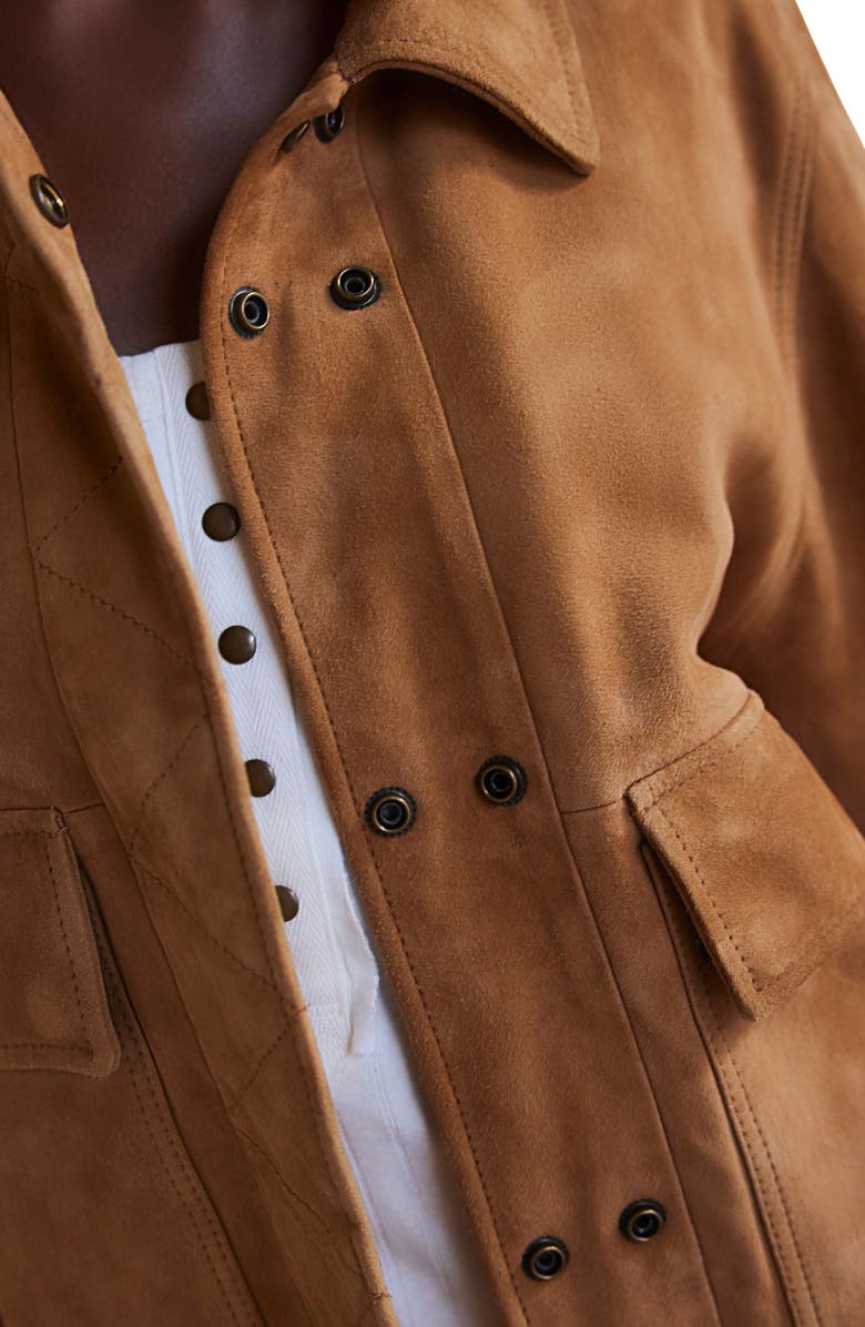 Free People Suzy Suede Chore Jacket, Alternate, color, Classic Camel