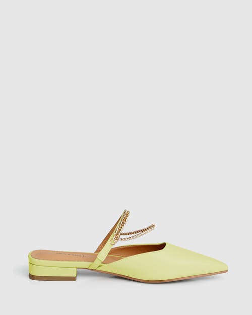 Belle & Bloom On The Go Leather Flat In Citrus