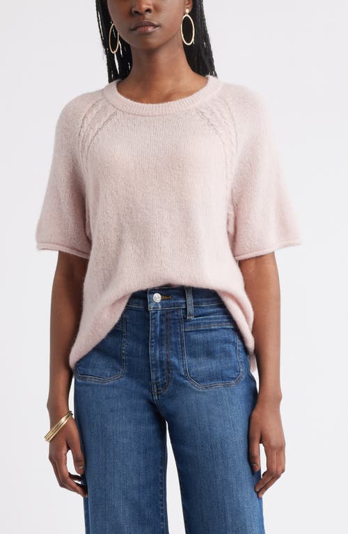 Treasure & Bond Relaxed Short Sleeve Sweater In Pink