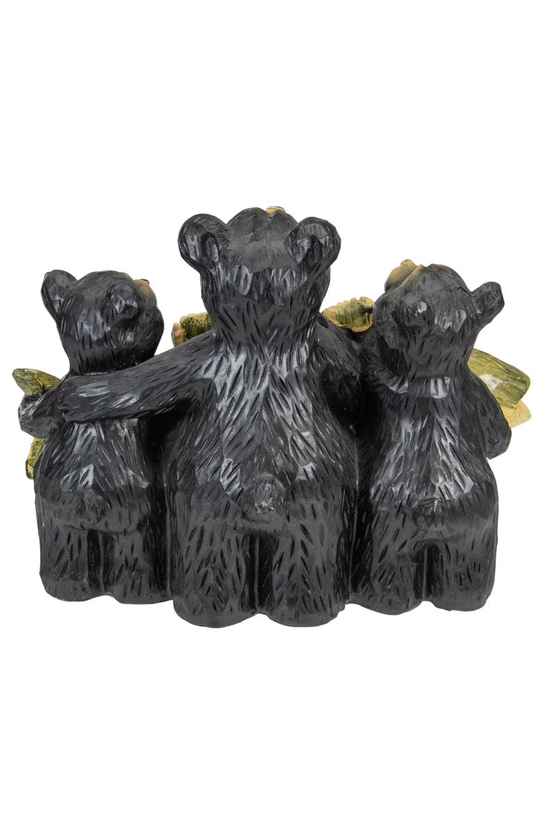 Northlight 10" Bear Family Trio Welcome Sign Outdoor Garden Statue, Alternate, color, Brown