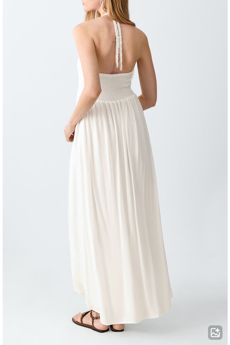 Cotton Crochet Overlay Bodice Maxi Sundress, Alternate, color, OFF WHITE