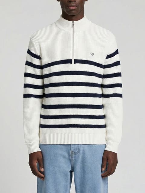 Huxley Striped Quarter Zip Sweater