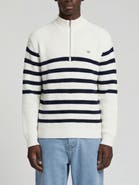 Walker & Hunt Huxley Striped Quarter Zip Sweater