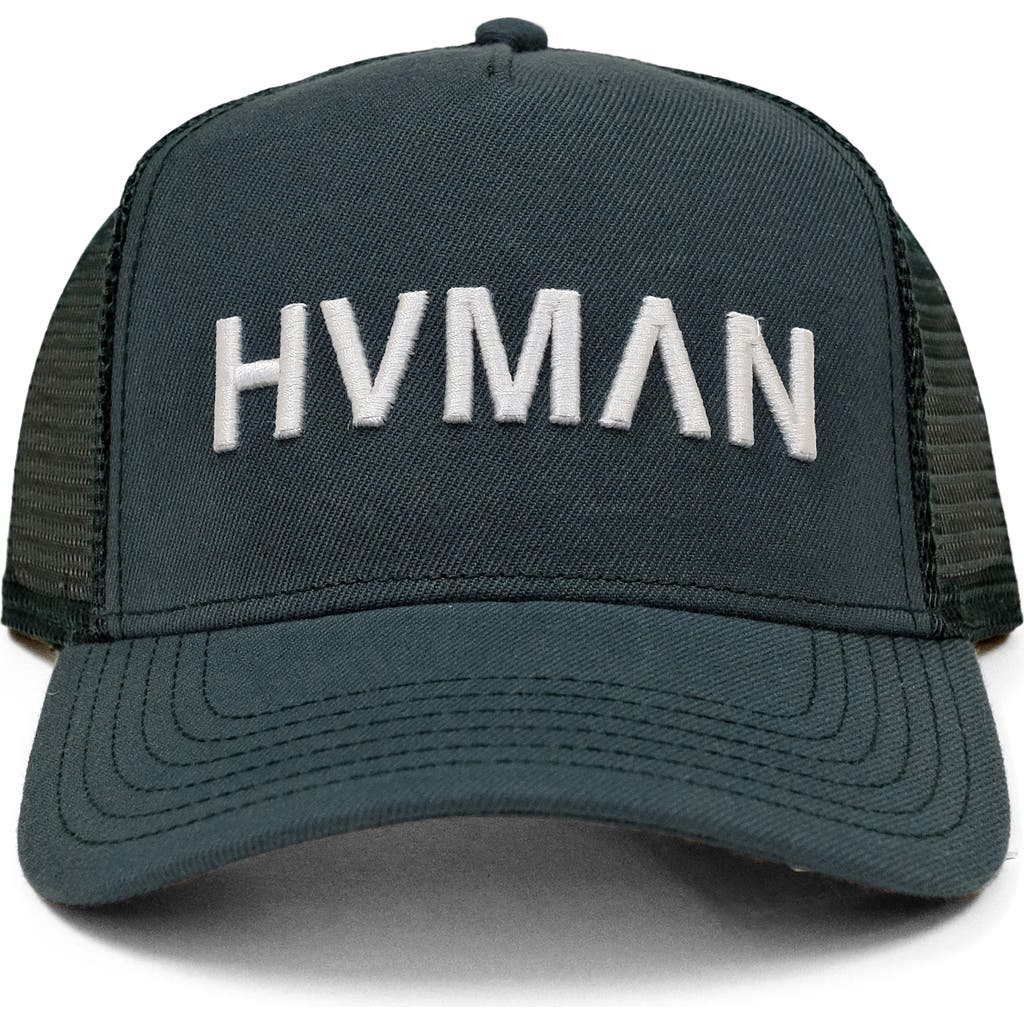 Shop Hvman Logo Mesh Trucker Hat In Rain Forest