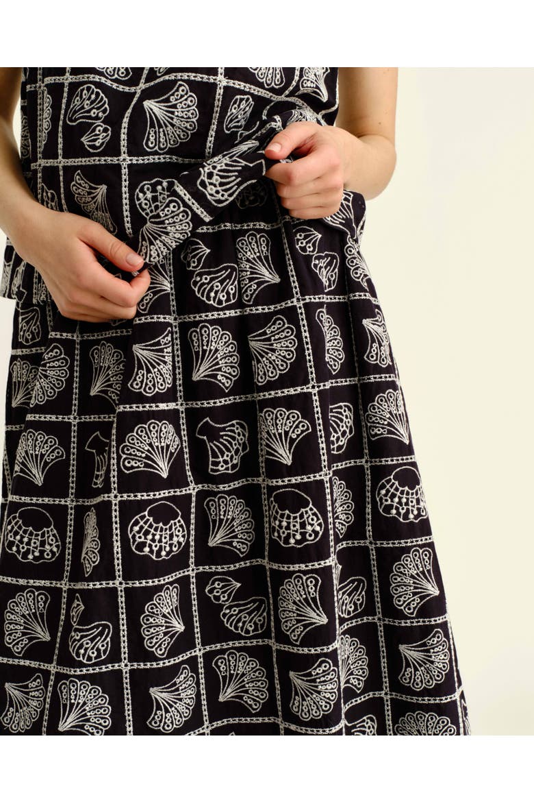 Celine Eyelet Midi Skirt, Alternate, color, Midnight Blue