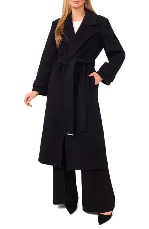 Ted Baker Wool Blend Wrap Coat In Black