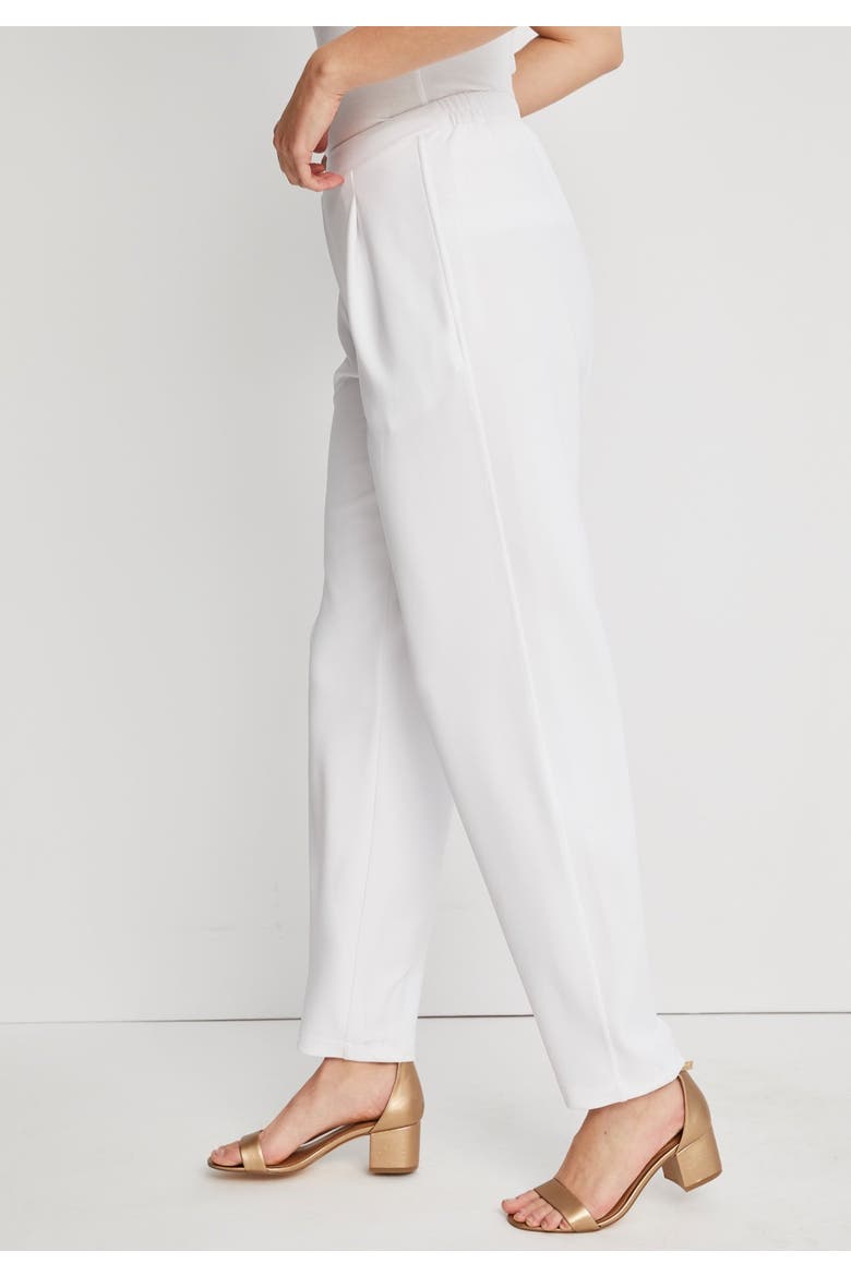Stretch Knit Crepe Straight Leg Pants (plus), Alternate, color, WHITE