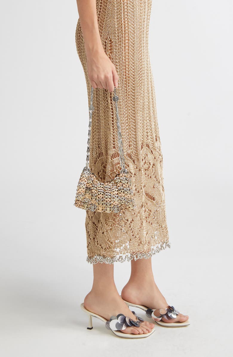 Rabanne Nano 1969 Iconic Shoulder Bag, Alternate, color, Pink Gold / Silver