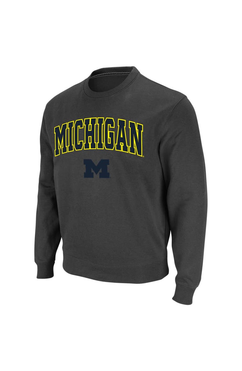 COLOSSEUM Men's Colosseum Charcoal Michigan Wolverines Arch & Logo Crew Neck Sweatshirt, Main, color, Charcoal