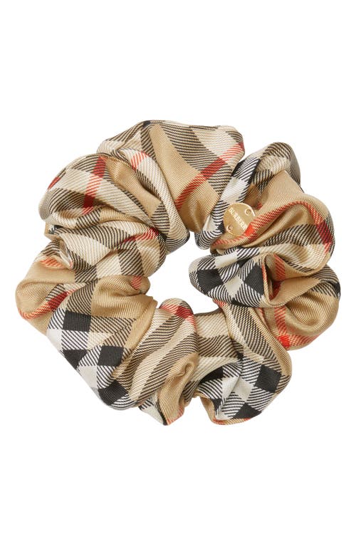 Burberry Check-print Silk Scrunchie In Sand