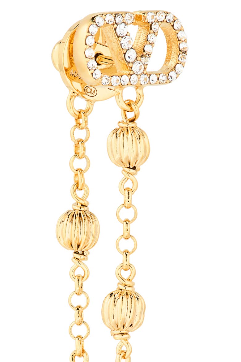 VLOGO Signature Front/Back Earrings, Alternate, color, GOLD