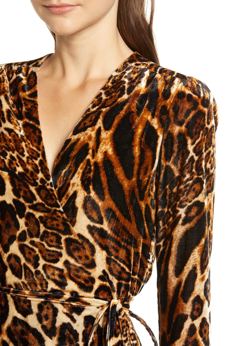 WAYF Gwyneth Velvet Wrap Midi Dress, Alternate, color,