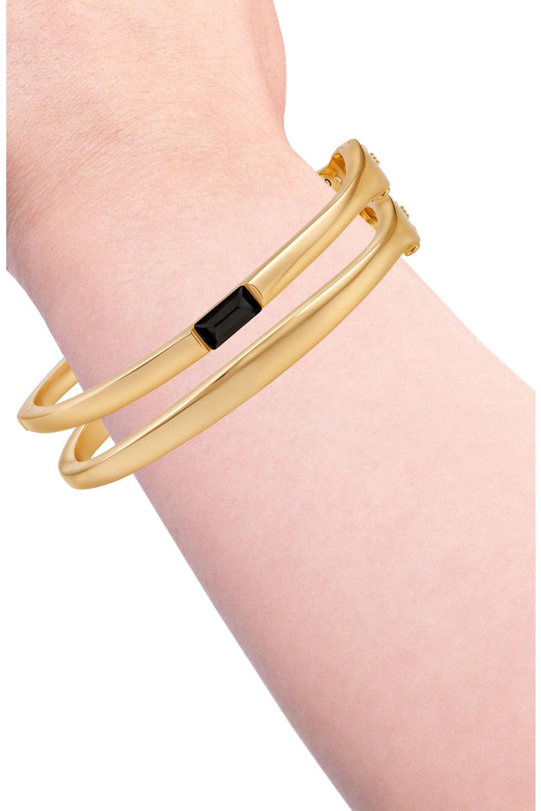 Set of 2 Bangle Bracelets, Alternate, color, GOLD