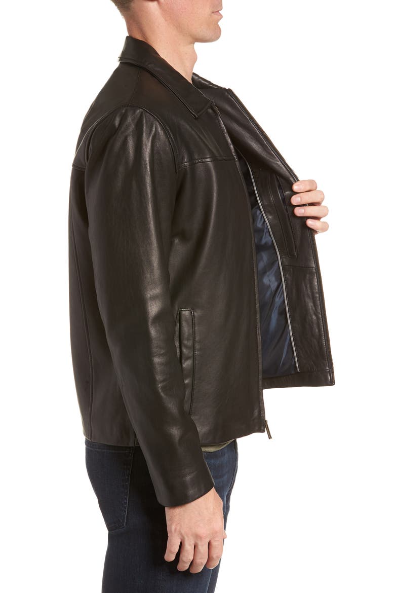 Lambskin Leather Jacket, Alternate, color, BLACK
