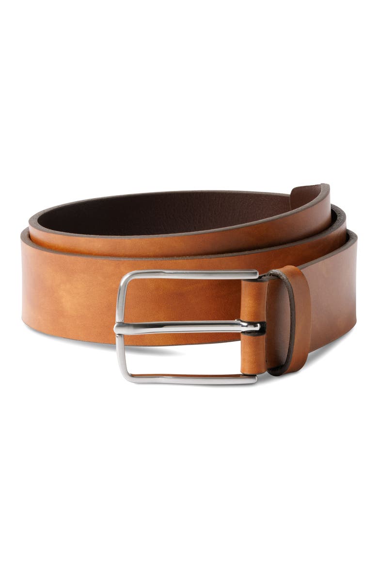 Broadway Avenue Leather Belt, Main, color, DARK WALNUT