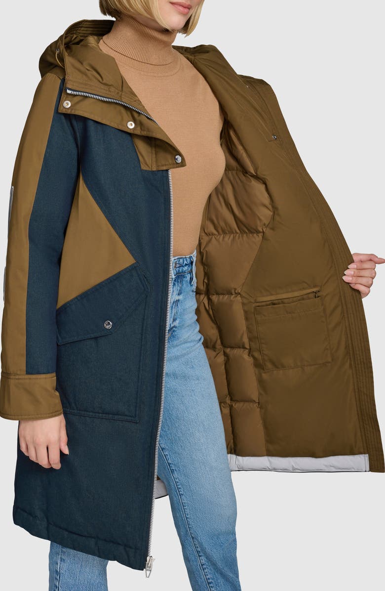 Andrew Marc Haylr Denim Hooded Parka, Alternate, color, 