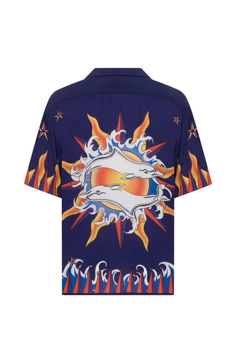 Je Te Veux SAILOR SHIRT, Alternate, color, Blue / Flame Graphic