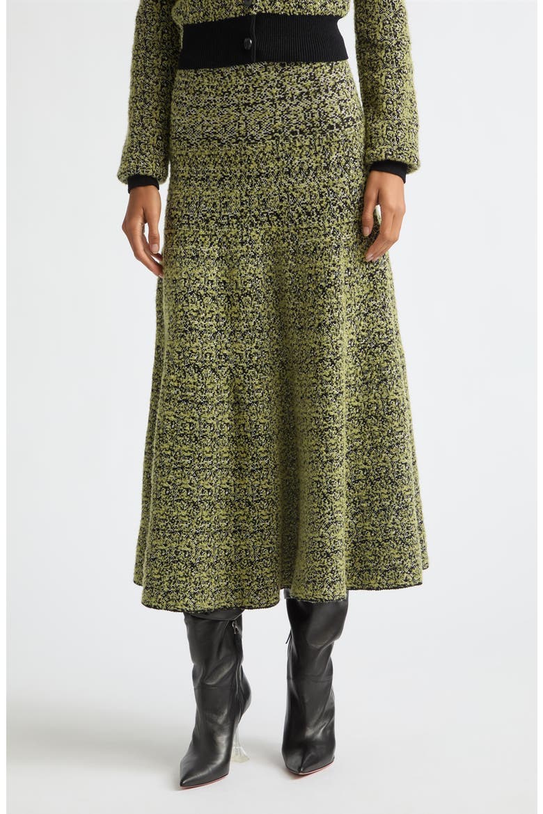 The Miller Jacquard Midi Sweater Skirt, Main, color, GREEN STATIC