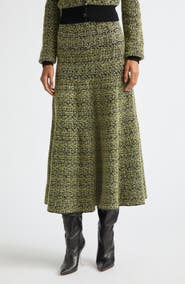 Brandon Maxwell The Miller Jacquard Midi Sweater Skirt