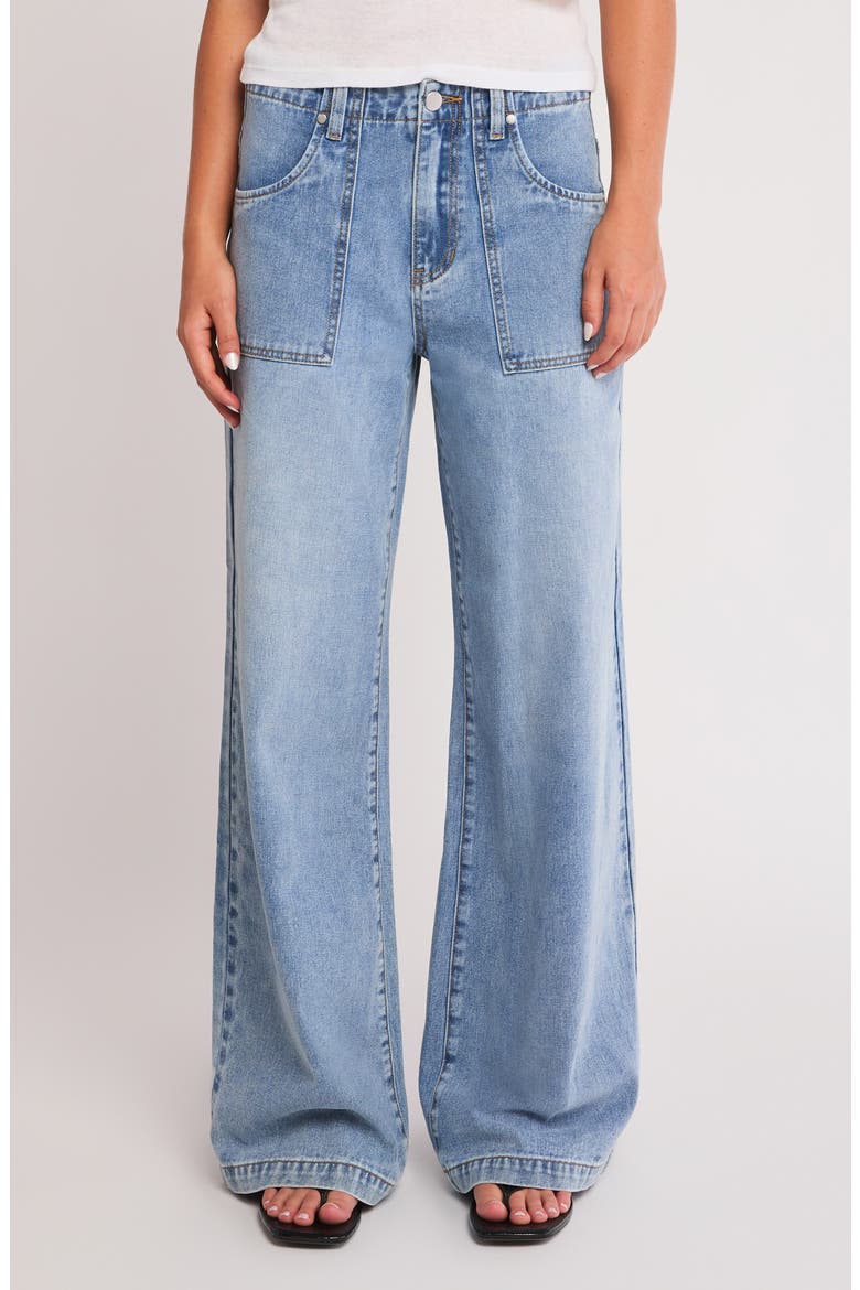 Utility High Waist Wide Leg Jeans, Main, color, LIGHT INDIGO