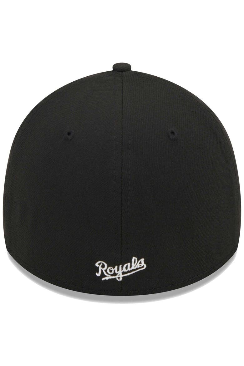 Men's New Era Black Kansas City Royals Logo 39THIRTY Flex Hat, Alternate, color, Black