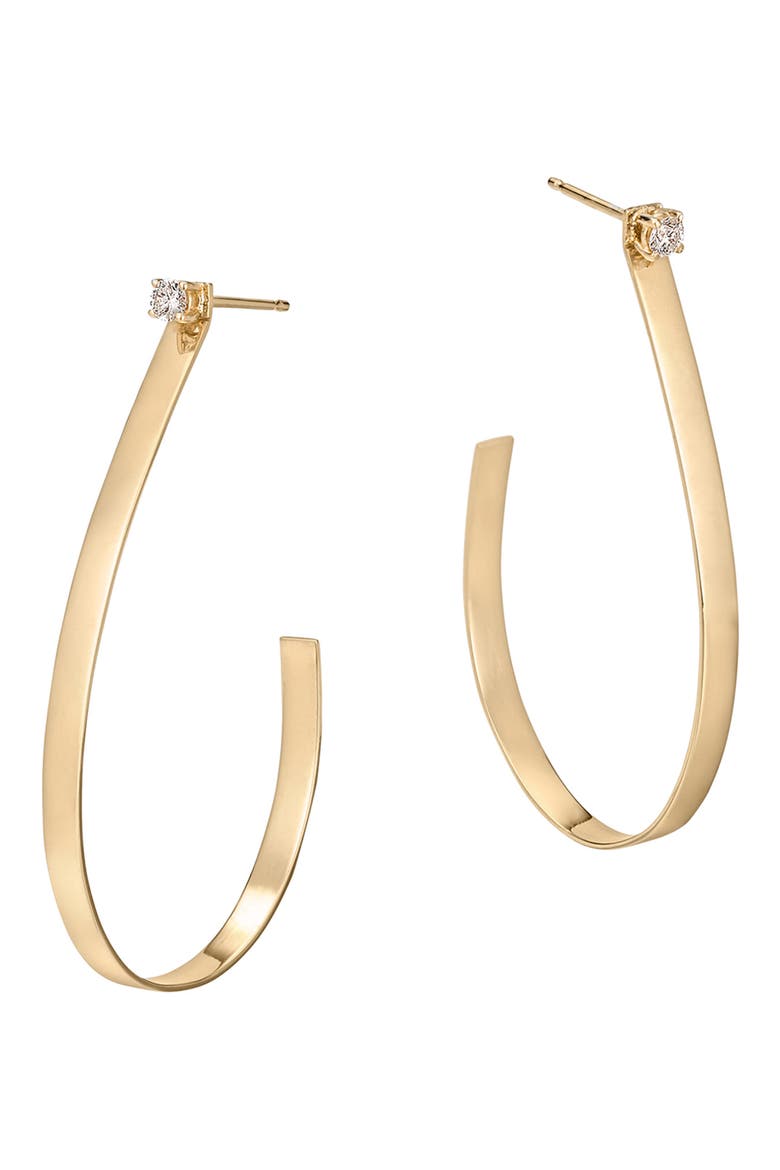 Solo Drop Diamond Hoops, Alternate, color, YELLOW