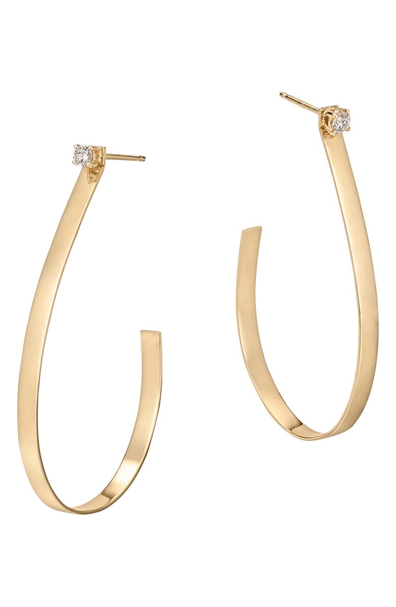 LANA Solo Drop Diamond Hoops, Alternate, color,