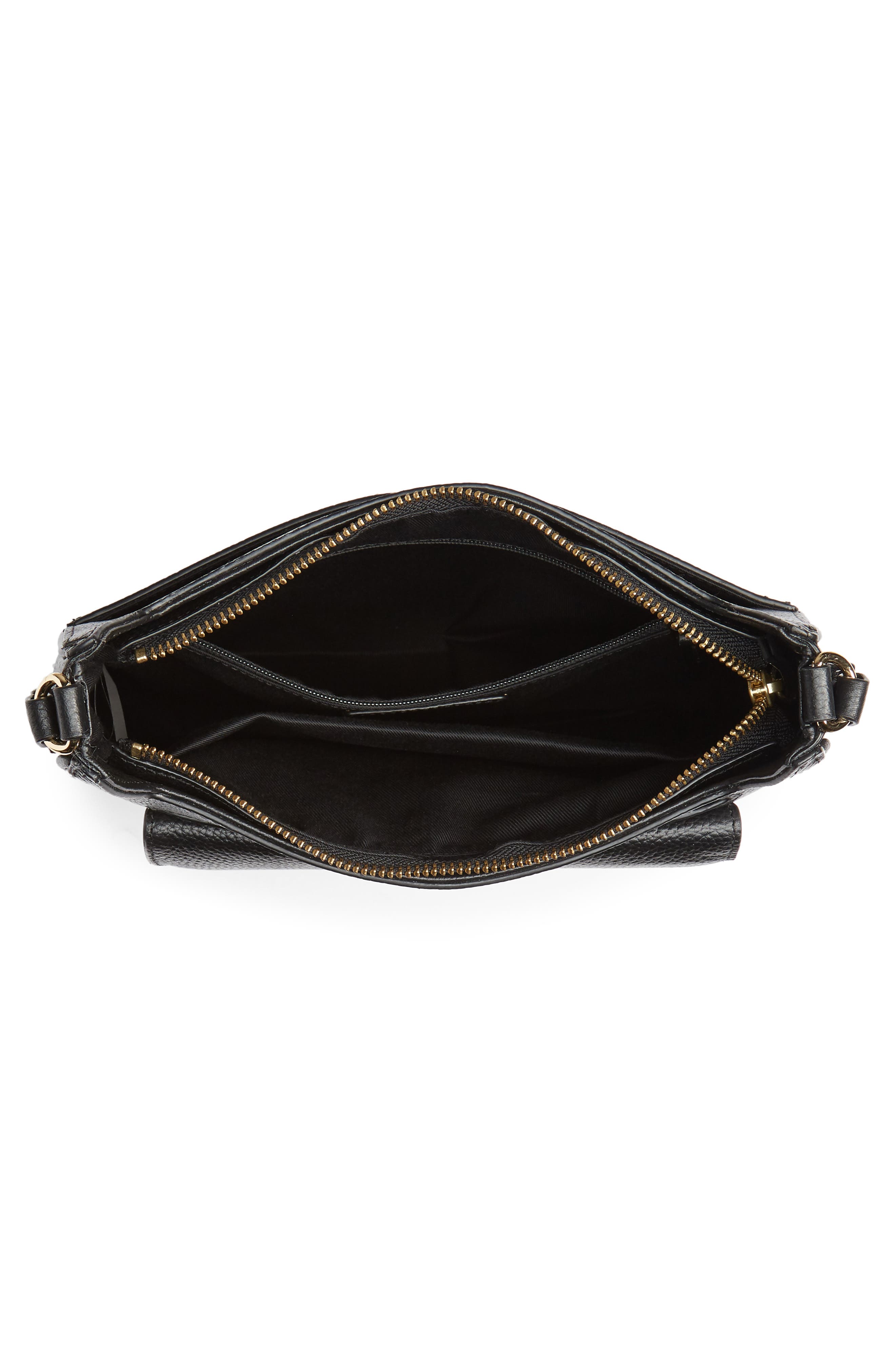 Emma Leather Crossbody Bag, Alternate, color, BLACK