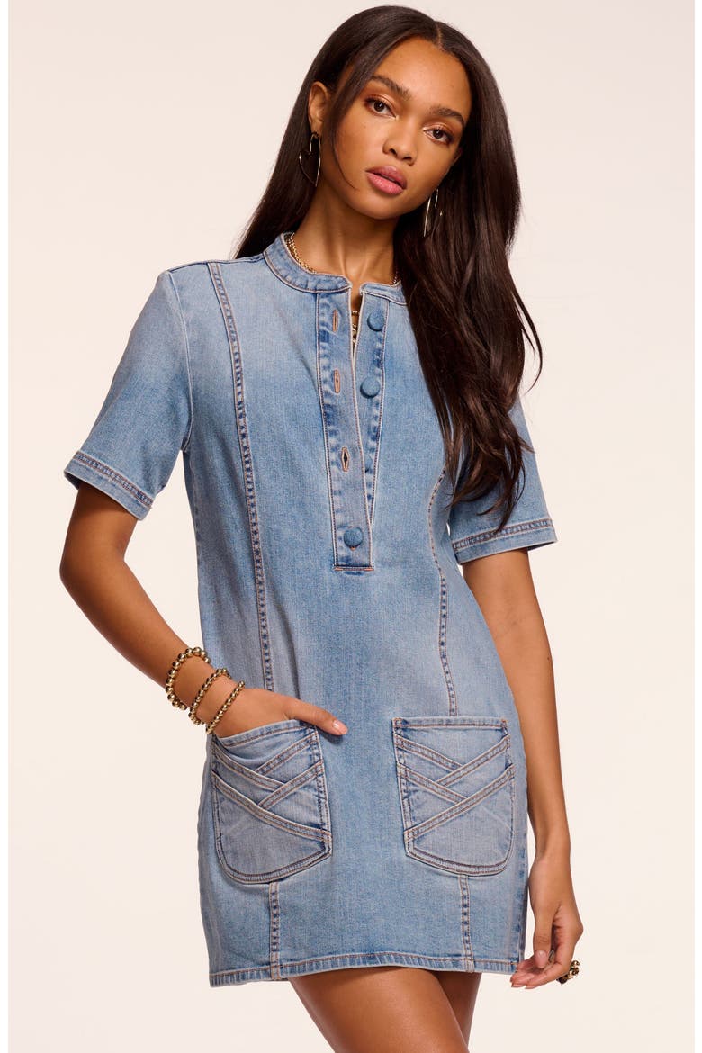 Skylar Denim Minidress, Alternate, color, LIGHT WASH