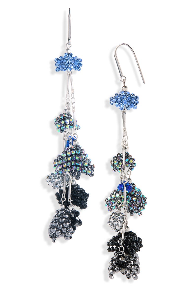 Charm Drop Earrings, Main, color, BLUE/ SILVER